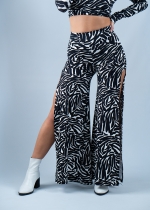 Black stained slit pants (Recycled)